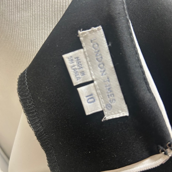 London Times Asymmetrical Black and White Sheath Dress - Picture 2 of 3